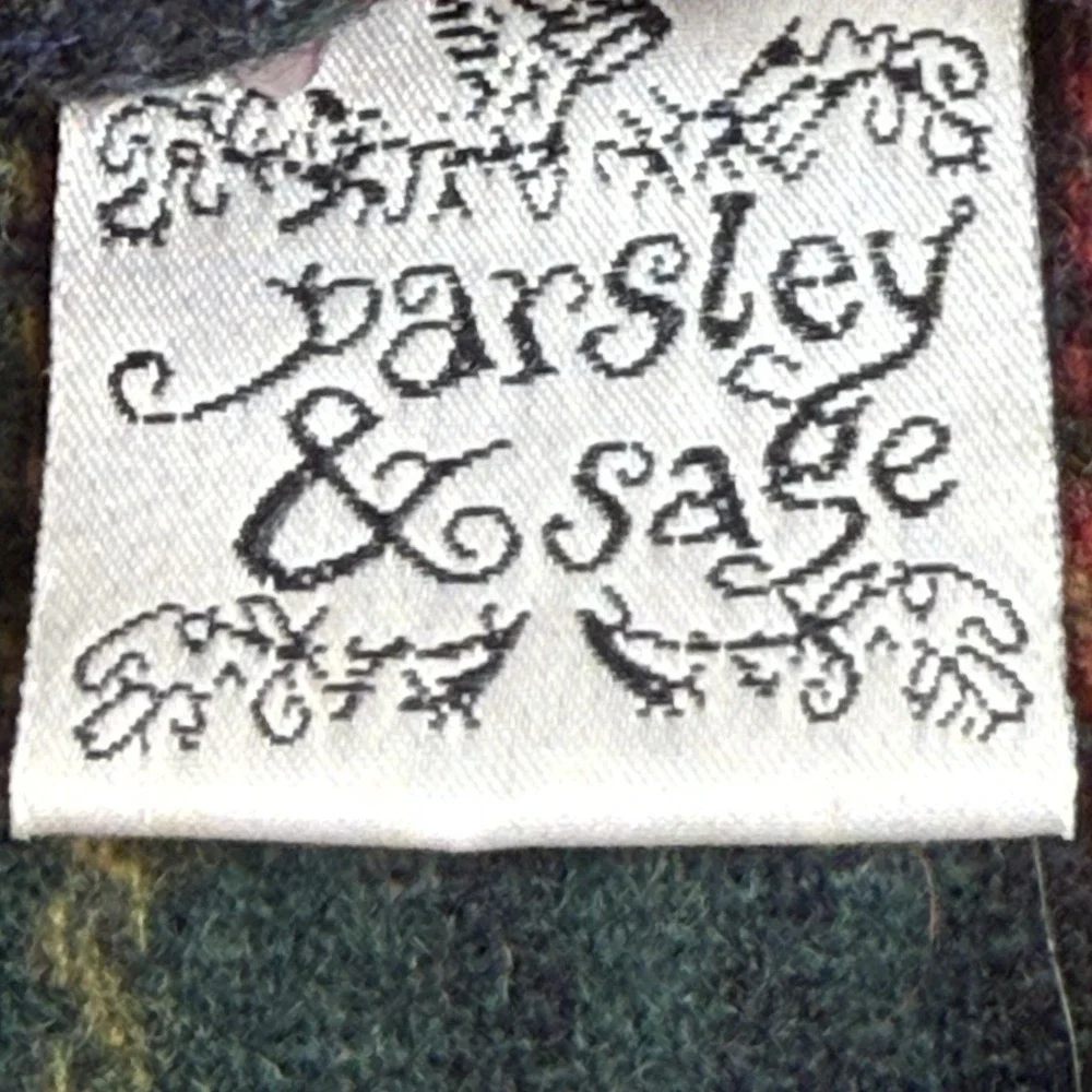 Parsley & Sage Wool Plaid Embroidered‎ Hooded Jacket Boho Large - Picture 9 of 10